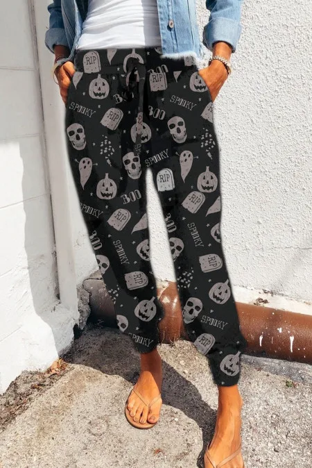 

Summer printed sweatpants womens high waist loose streetwear cacaul soft comfort leopard pants ladies trousers clothes S-2XL