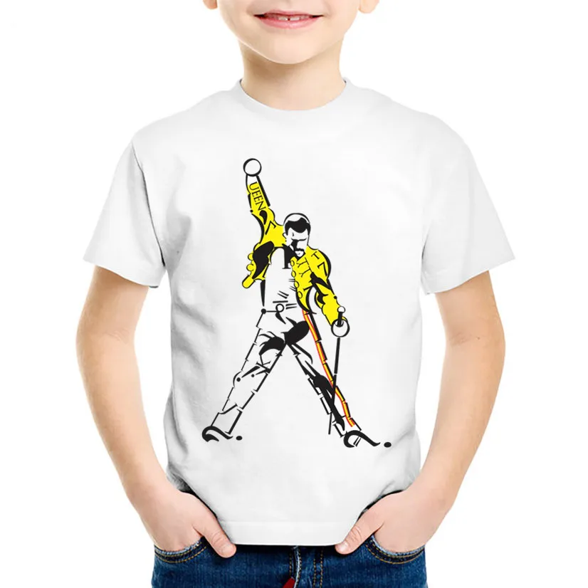 

Children Fashion Print FREDDIE MERCURY T-shirts Kids Heavy Rock Top100 band Clothes Casual Tops Baby Tees For Boys/Girls,oHKP627