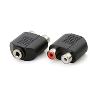 for speaker power amplifier plated 3 5mm audio stereo jack female to 2 rca female audio jack connector adapter