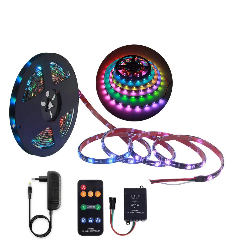 Светодиодная лента WS2811 IC 5050 RGB 5 м 10 12 В пиксельный светильник программируемая