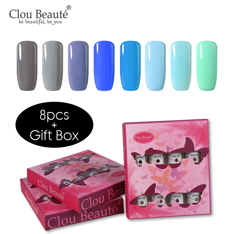 ZH06 Clou Beaute набор гелей-лаков для полуперманентного маникюра, набор растворимых лаков для дизайна ногтей, 8 шт - Цвет: ZH06