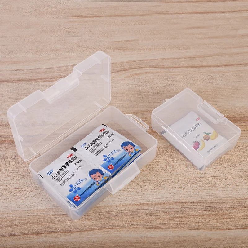 Пластиковая прозрачная коробка для хранения визиток маленькая канцелярских