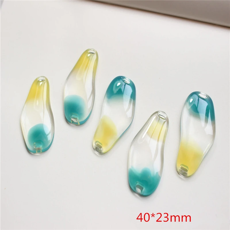 Spring style 30pcs/lot two holes geometry irregular shaped resin beads diy jewelry earring/bracelet pendants accessory | Украшения и