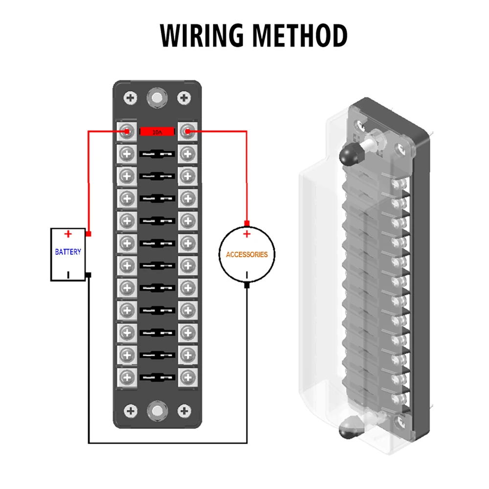 12 способ DC12V 32V Автомобильная лезвие блок держатель с гайкой терминала
