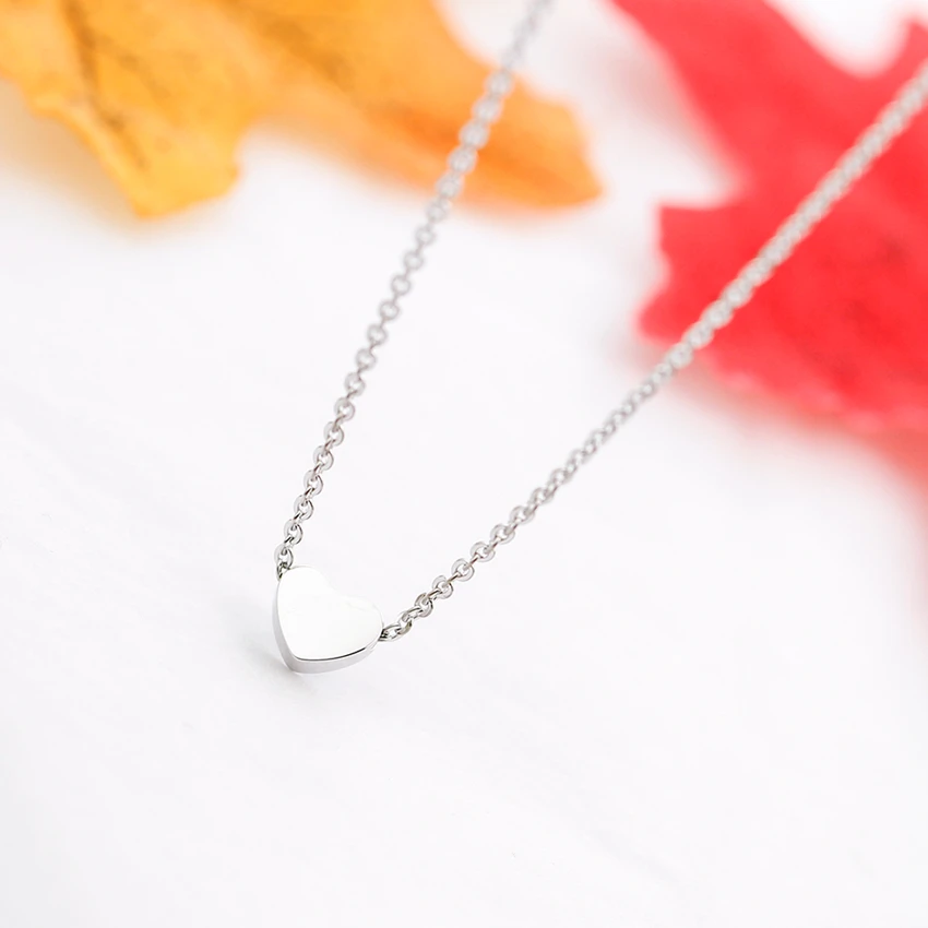 

Wholesale 10pcs Dainty Heart Charm Necklaces For Women Stainless Steel Chain Lover Jewelry Valentine's Day Gifts
