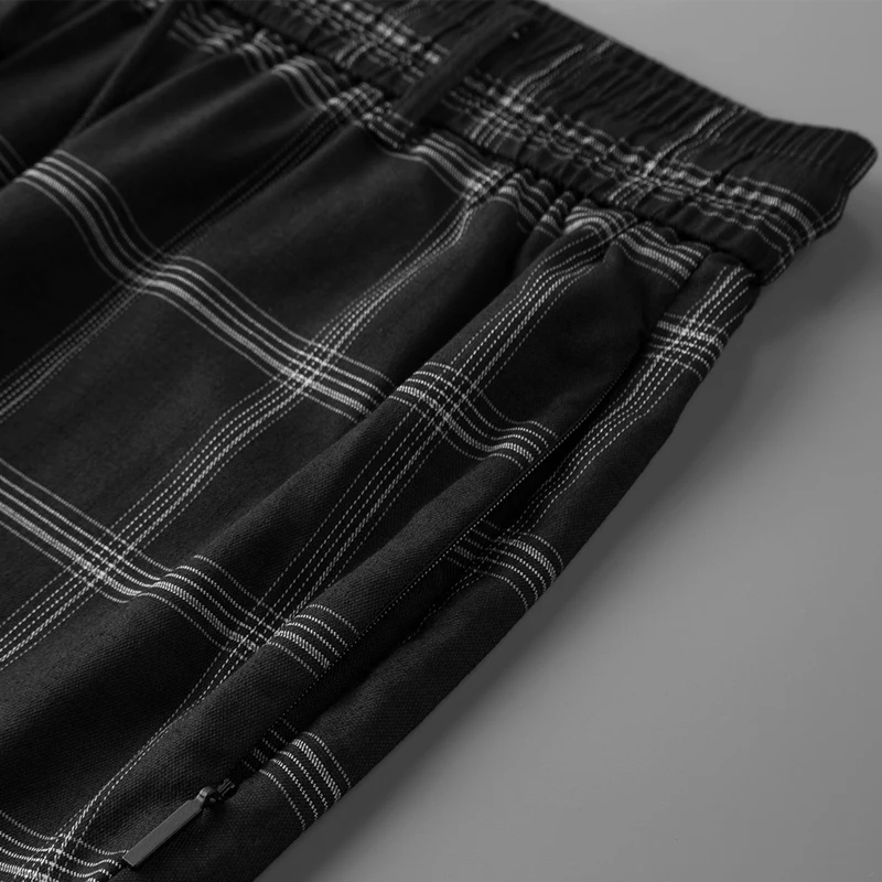

Brand Spring Summer Male Sets (t-shirt+pants) Luxury Short Sleeve Plaid Mens Sets Fashion Slim Fit Elastic Waist Man Sets 4XL