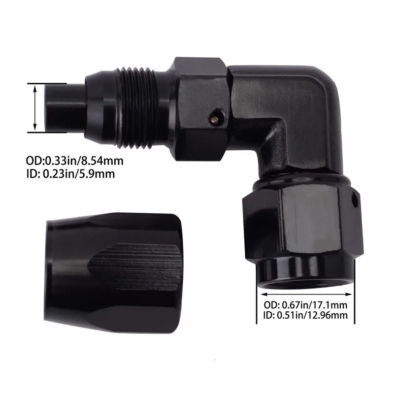 Угловой алюминиевый фитинг AN6 с углом 90 градусов для шланга переходник масла