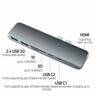 USB 3.0 Type-C Hub к адаптеру HDMI VGA 4K Thunderbolt 3 Hub с Hub 3,1 TF SD Reader слот PD для MacBook ProAir 3,0