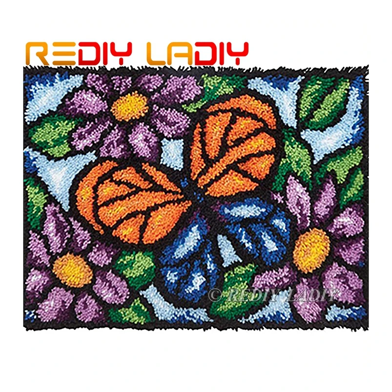 Набор крючков с застежкой вязальный ковер бабочками цветами акриловой пряжей