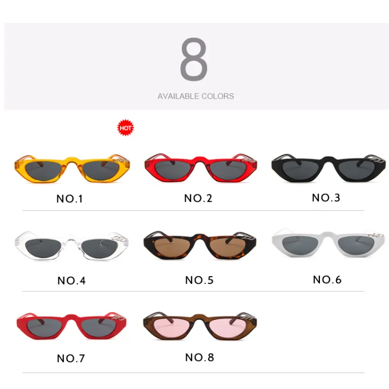 Солнцезащитные очки кошачий глаз женские уникальные винтажные узкие солнечные в