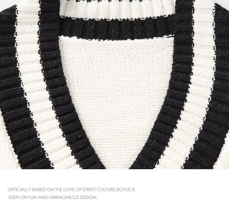 

Early Spring ins Trend College Style Detachable Badge V-neck Sweater Loose Lazy Pullover Sweater Student Male Tide