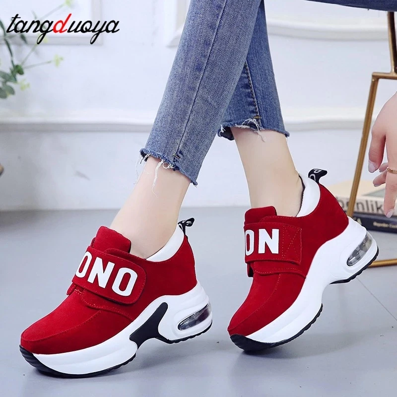 platform wedge sneakers ladies shoes sneaker casual shoes trainers women female shoes black red sneakers women tenis feminino