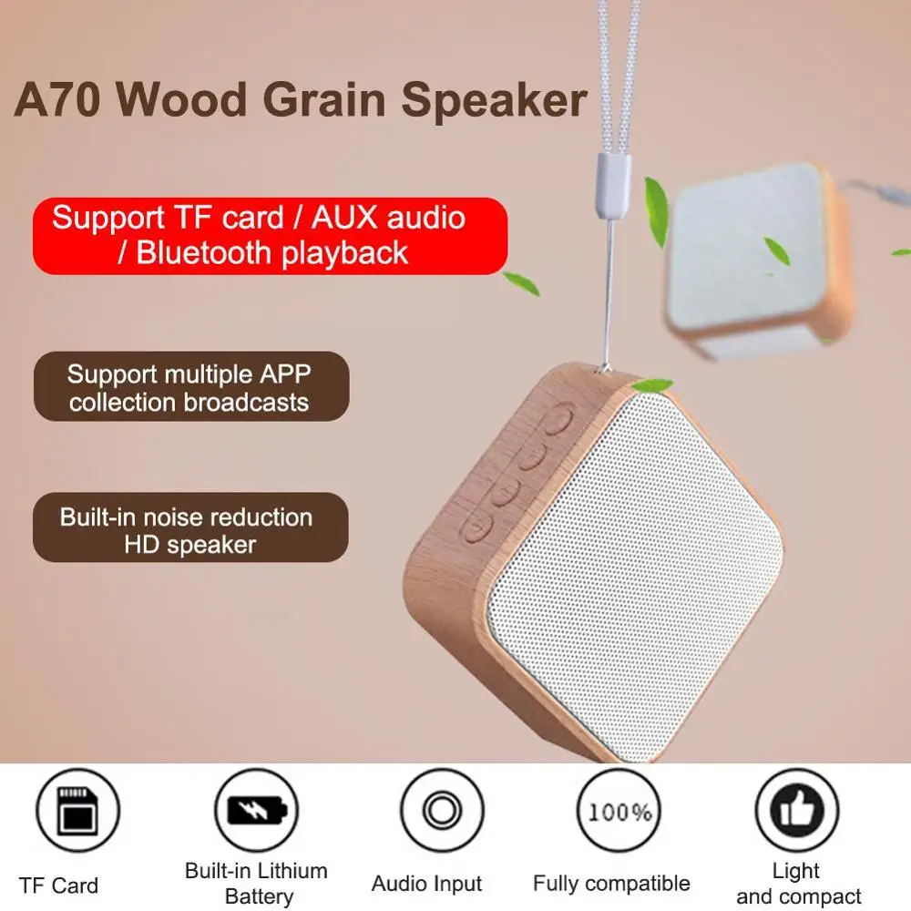 A70 Bluetooth 4 2 колонка с корпусом из дерева портативный bluetooth динамик HD аудио