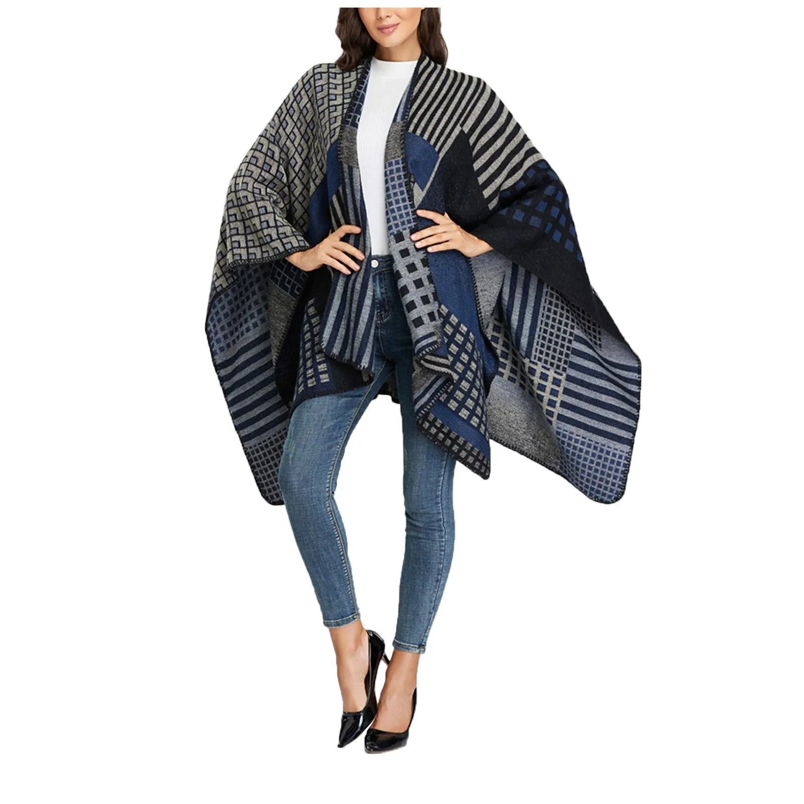 Модный женский шарф в полоску Сезон осень-зима Кашемировые теплые толстые мягкие