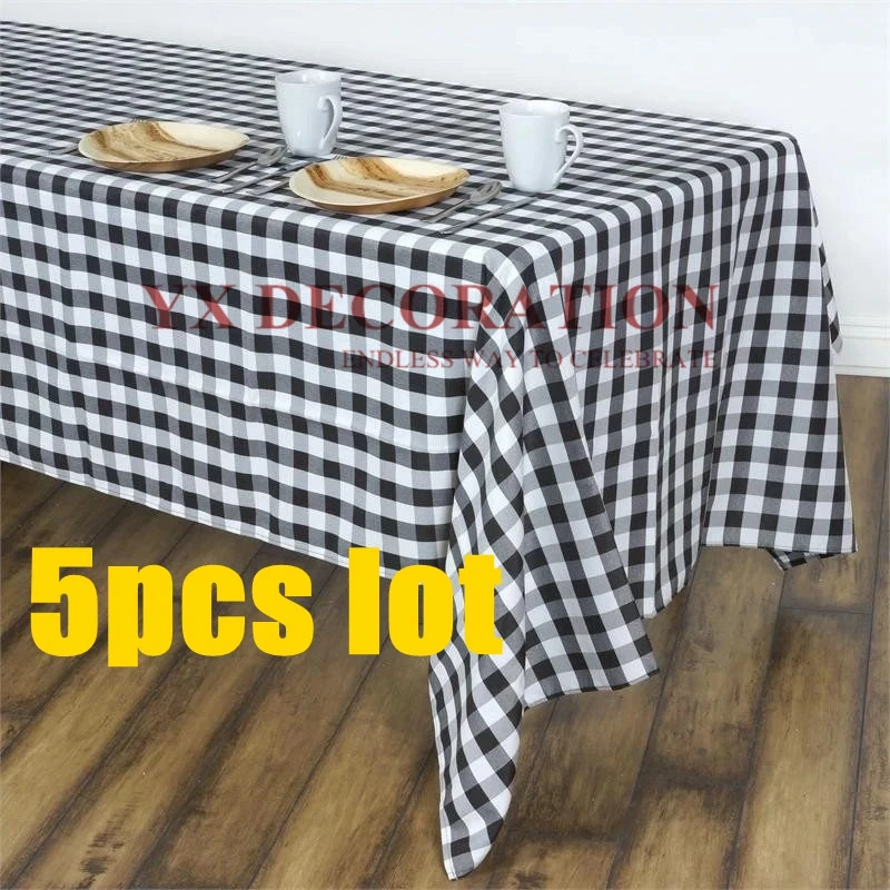 5 шт./партия клетчатая скатерть из полиэстера | Дом и сад