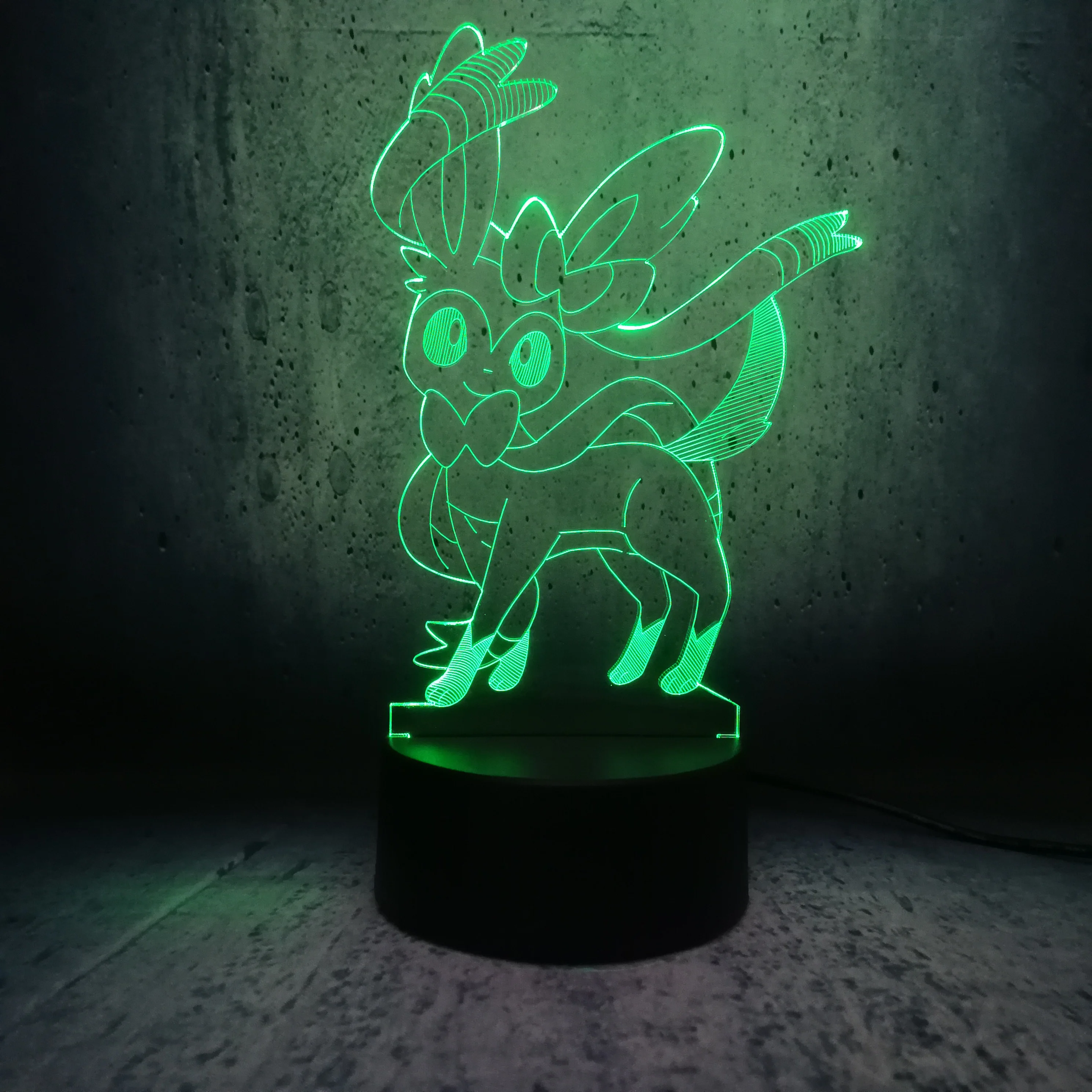 Новинка японский мультфильм Покемон фея Сильвер 3D лампа подарки для детей