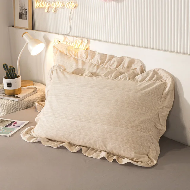 48x74 см Омывается подушка из хлопка с эффектом памяти Чехол Европейский рюшами