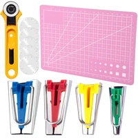 miusie 11pcs sewing set bias tape makers rotary cutter rotate patchwork round hob a5 pvc cutting mat for handmade quilting