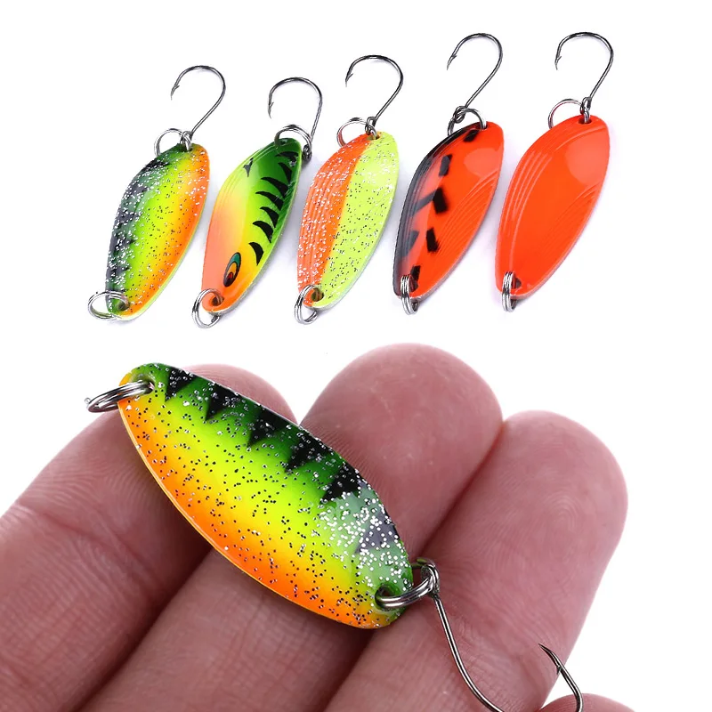 

1PCS 4.5g fishing metal shone spoon baits metal spinner lure trout spoon mini bait wobbler artificial spoon