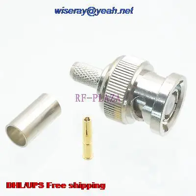 

DHL/EMS 200pcs Connector RPBNC male jack crimp RG58 RG142 LMR195 RG400 cable Straight -A3