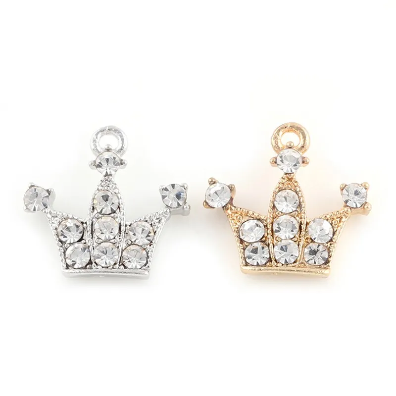 10 шт. Золотая Хрустальная корона Подвески для изготовления ювелирных изделий