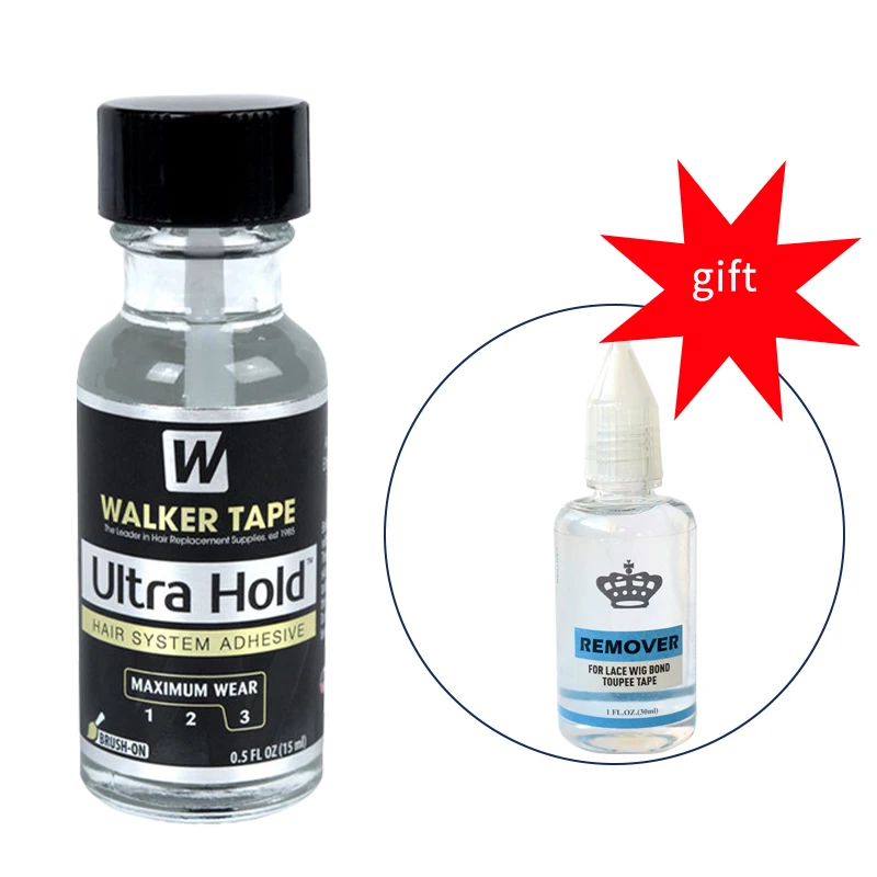 

1 Bottle 0.5oz Walker Ultra Hold Adhesive Glue With 1 Bottle 1oz Remover For Lace Wig Glue