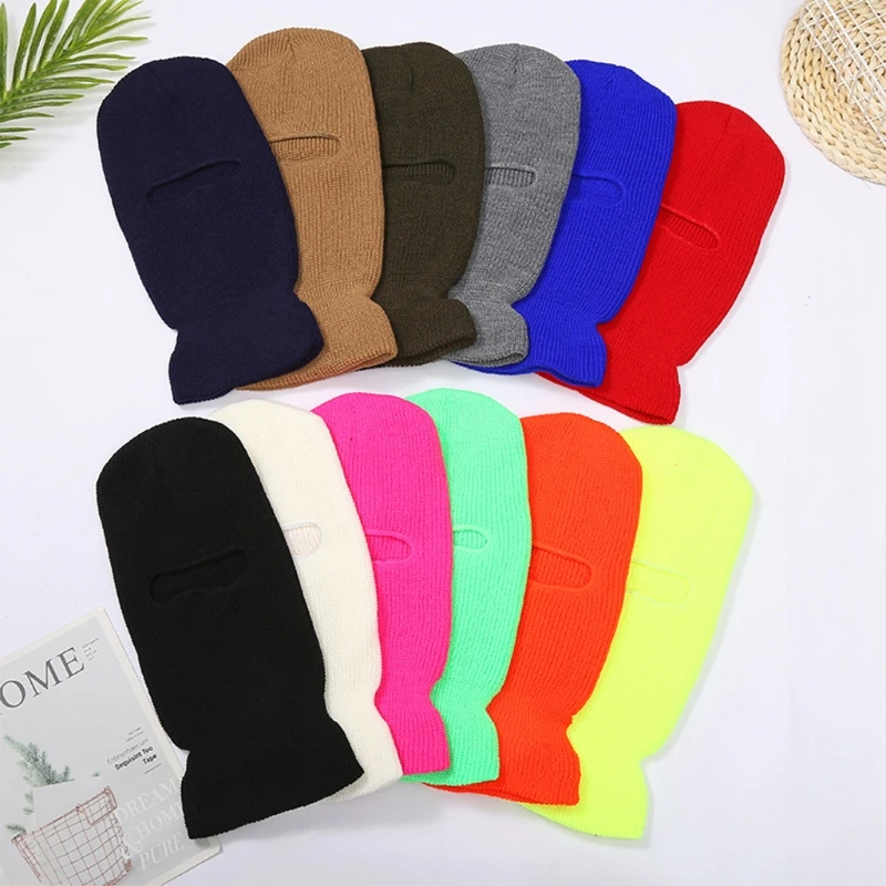 2 in1 Beanie Hat 1 Hole Knit Face Mask Balaclava Pullover for Fall Winter Daily Wear Morning Workout Men Women | Аксессуары для