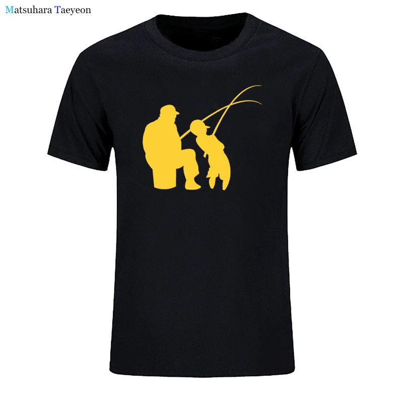 

Dad AND BOY FISHING Print Tshirt Men Fashion Styling Short Sleeve T Shirt for Man Hip Hop Streetwear T Shirts Men