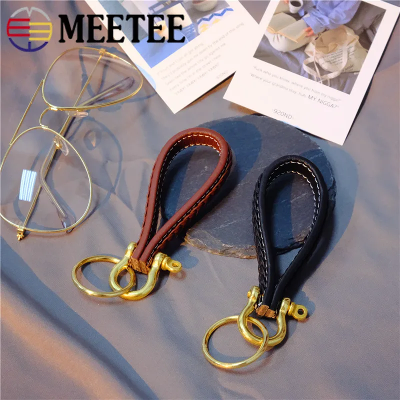 Meetee 2 шт., латунный брелок с заклепками, подвесная Пряжка, сделай сам вручную для кожи, сумки для рукоделия, кошелек, застежка-крючок, фурнитура, запчасти, аксессуары