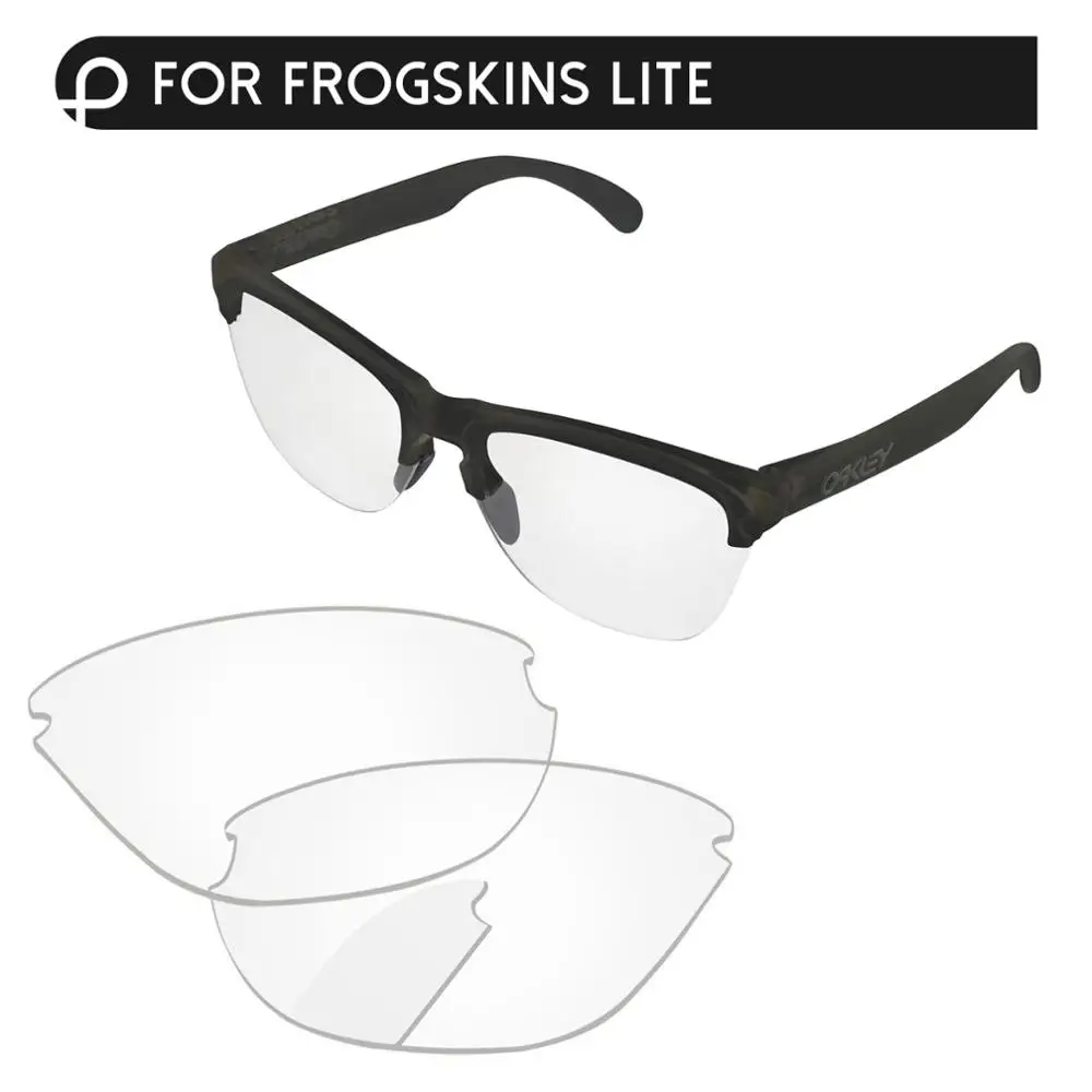 Crystal Clear PapaViva Сменные линзы для аутентичных солнцезащитных очков Frogskins Lite OO9374 Поляризованные-несколько вариантов - Цвет линз: Crystal Clear