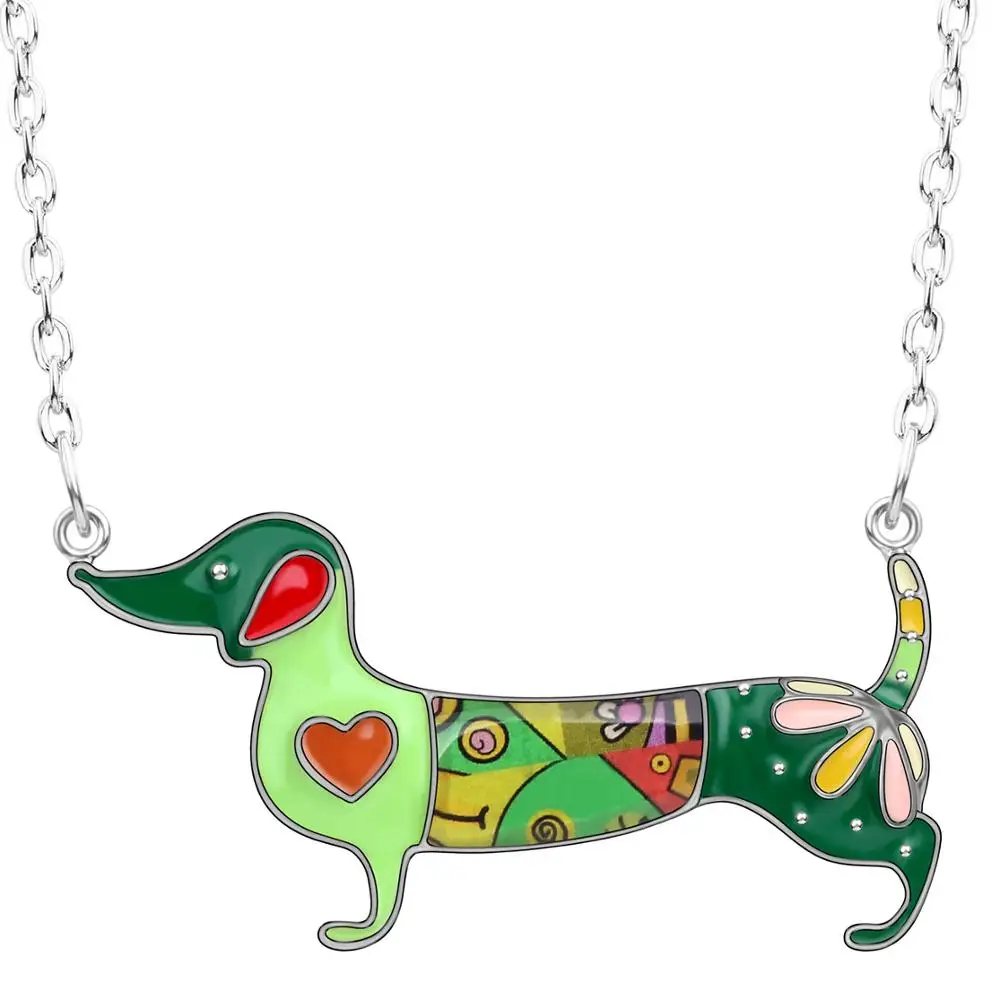 WEVENI сплав Эмаль Аниме такса Подвеска для ожерелья собак цепь воротник милые