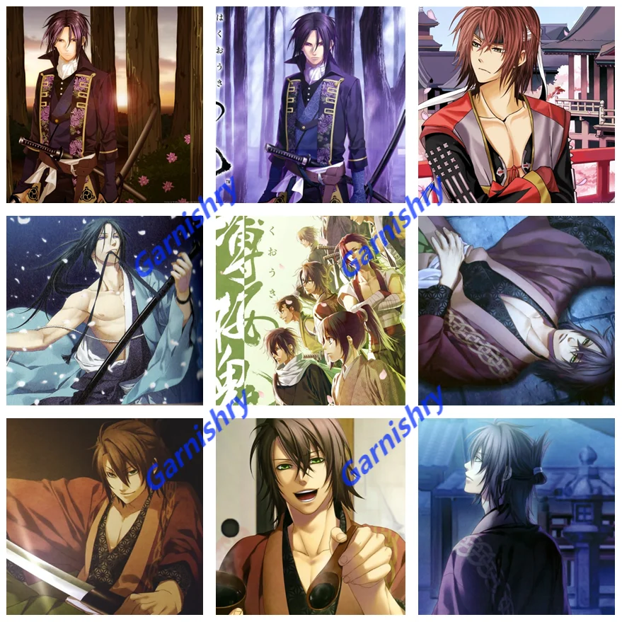 Квадратная круглая Алмазная картина «сделай сам», аниме, наборы для вышивки крестиком Hakuouki, 5D Алмазная мозаика, вышивка, искусство, домашний декор