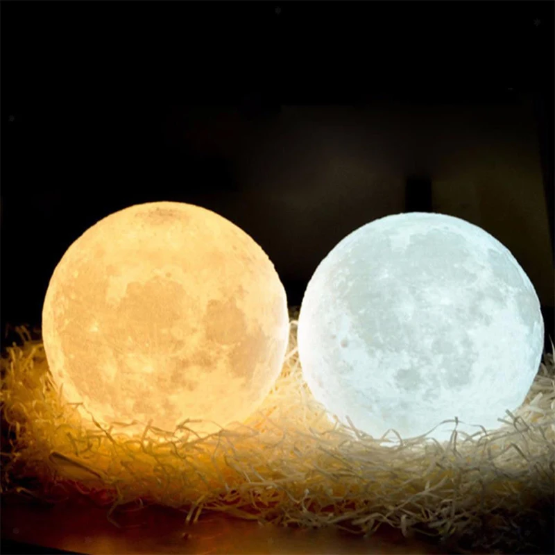 

Creative 3D Print LED Moon Light Moon Lamp Earth Home Decor Perfect Gift Personality Battery RGB Moon Light