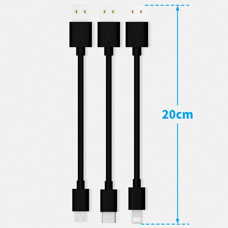 20 см USB кабель для iPhone XS Max XR X 8 7 зарядное устройство Micro 2 в 1 мобильного телефона usb