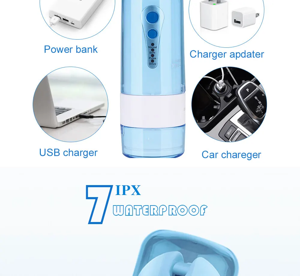 Azdent ирригатор для полости рта USB портативный ирригатор для полости рта стоматологический спа струя воды зубная нить чистка зубов
