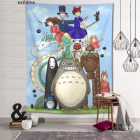 wall tapestry japanese anime studio ghibli background decorative wall hanging for living room bedroom dorm room home decor