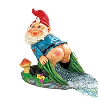 funny resin dwarf figurines naughty gnome statue villa home decor water pipe extender garden decoration crafts gartenzwerg