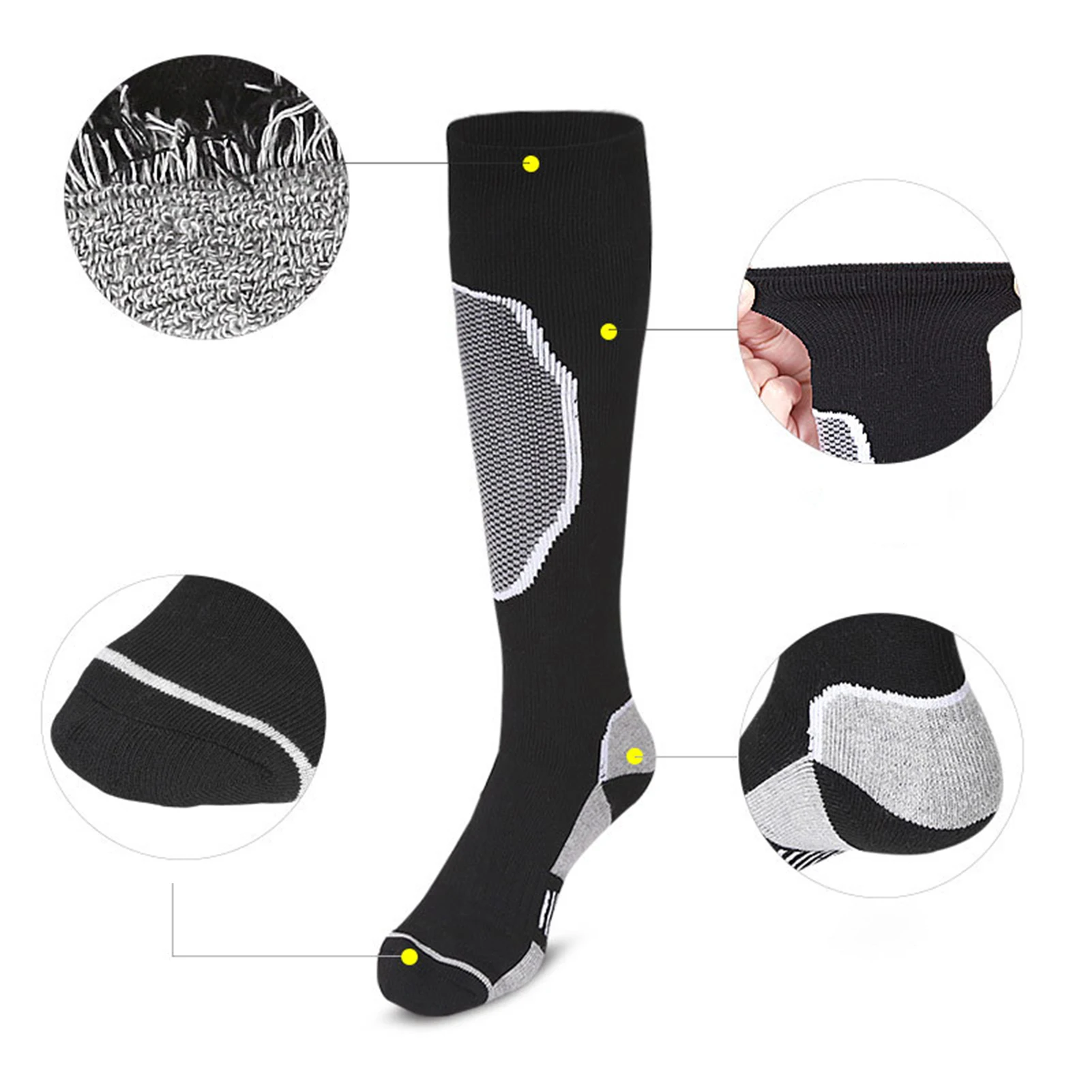 

1 Pair Men Outdoor Moisture Absorption Elastic Thicken Socks for Skiing Hiking Winter Warm Socks Fishing Camping Foot Care