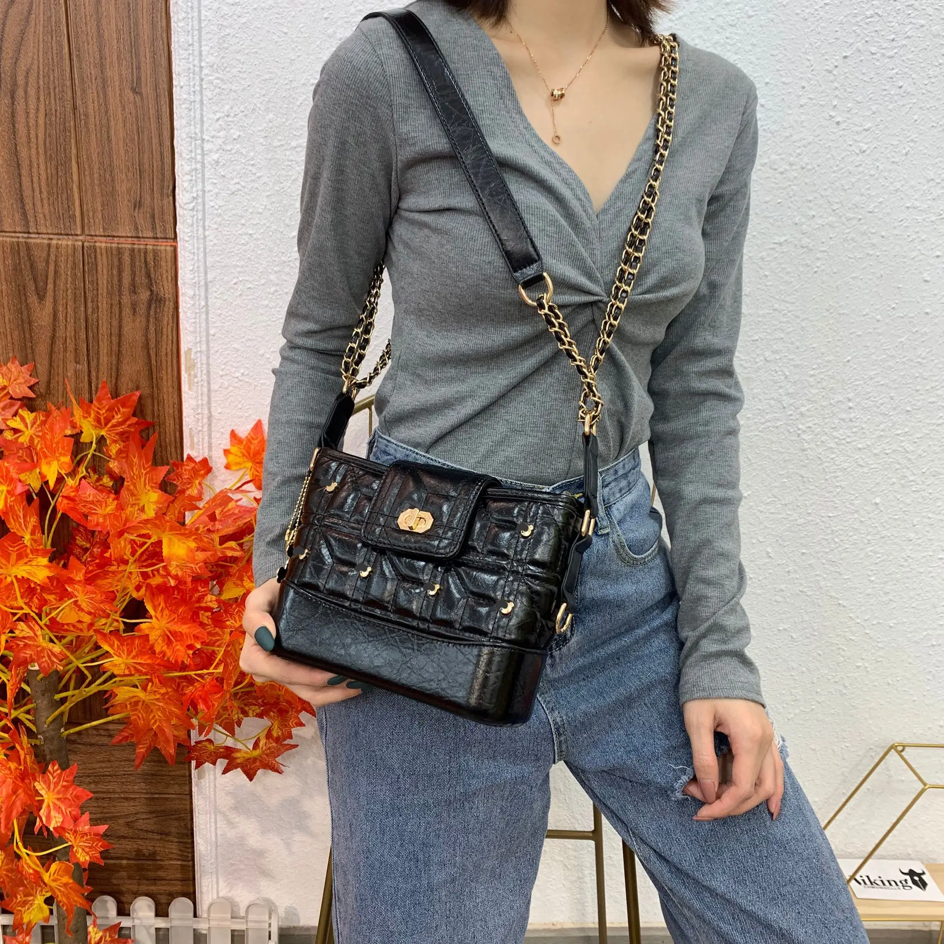 Новая женская сумка хобо в Корейском стиле с цепочкой дизайнерская Роскошная