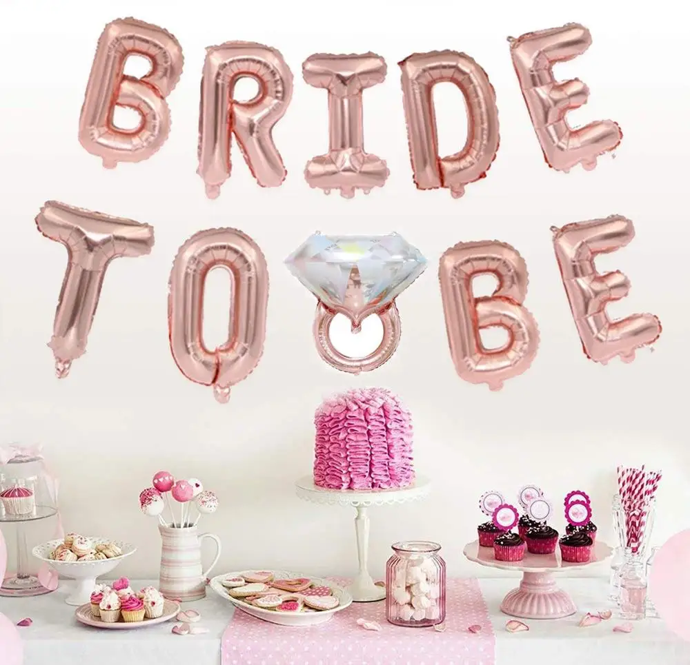 Розовое золото буквы &quotBride to be&quot Фольга шар Свадебные украшения бакалавра часть