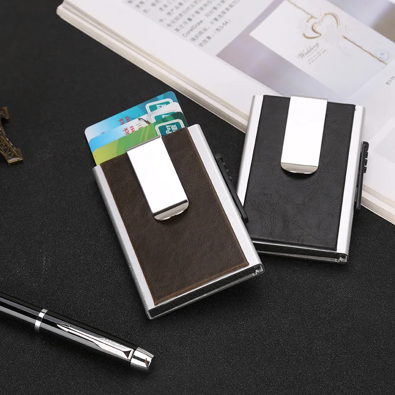 Алюминиевый карбоновый Металлический Мини зажим для денег RFID чехол кредитных