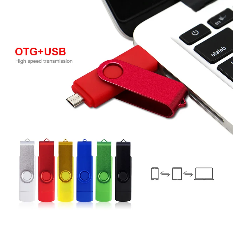 Цветной флеш накопитель OTG USB 16 ГБ 32 Флешка 4 8 64 128 U диск флэш для компьютера/Android