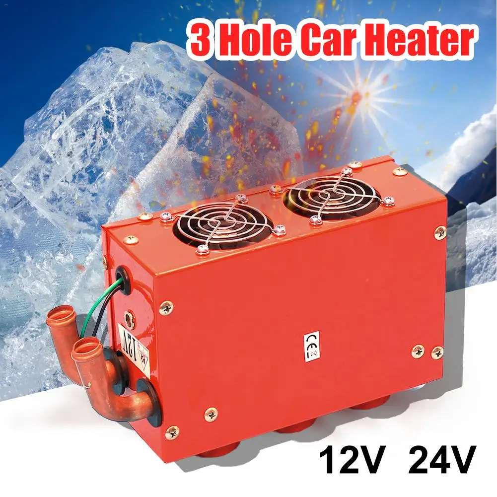 DC 12V 24W 3 отверстия портативный автомобильный нагрев охлаждение нагрев Defroster Demister