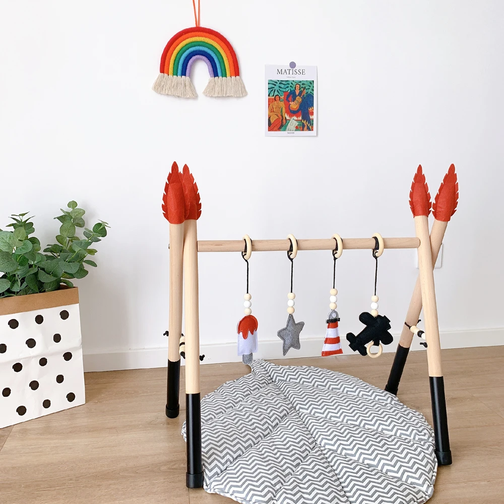 

Nordic Baby Activity Gym Toy Baby Room Decor Play Gym Toy Wooden Nursery Sensory Toy Gift Infant Accessories Photography Props