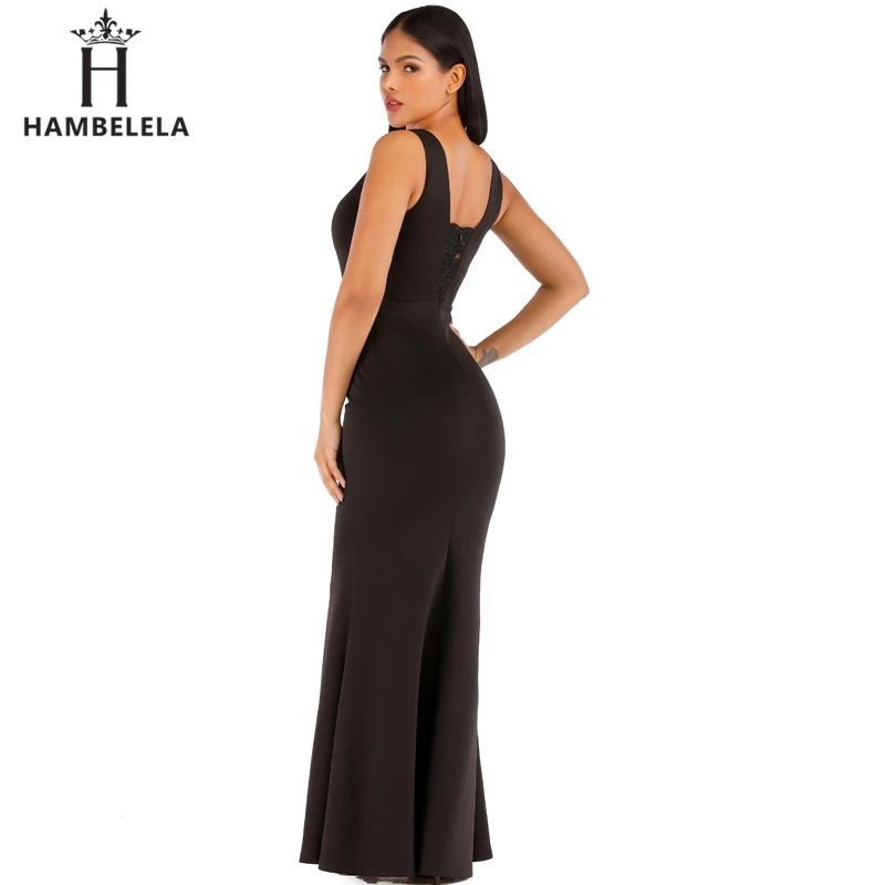 Женское длинное платье с сеточкой HAMBELELA ажурное цветочным принтом и русалочкой