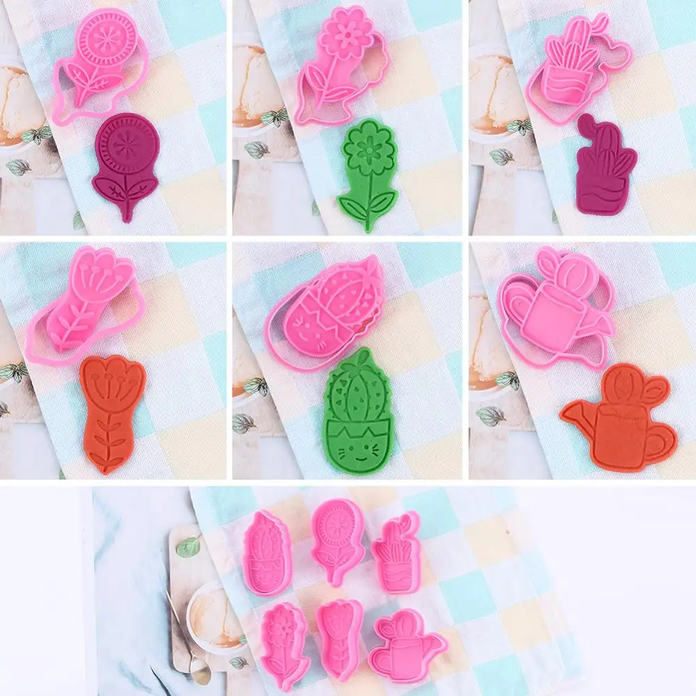 Кактус помадки Формочки печенья Горшечное растение украшения торта инструменты