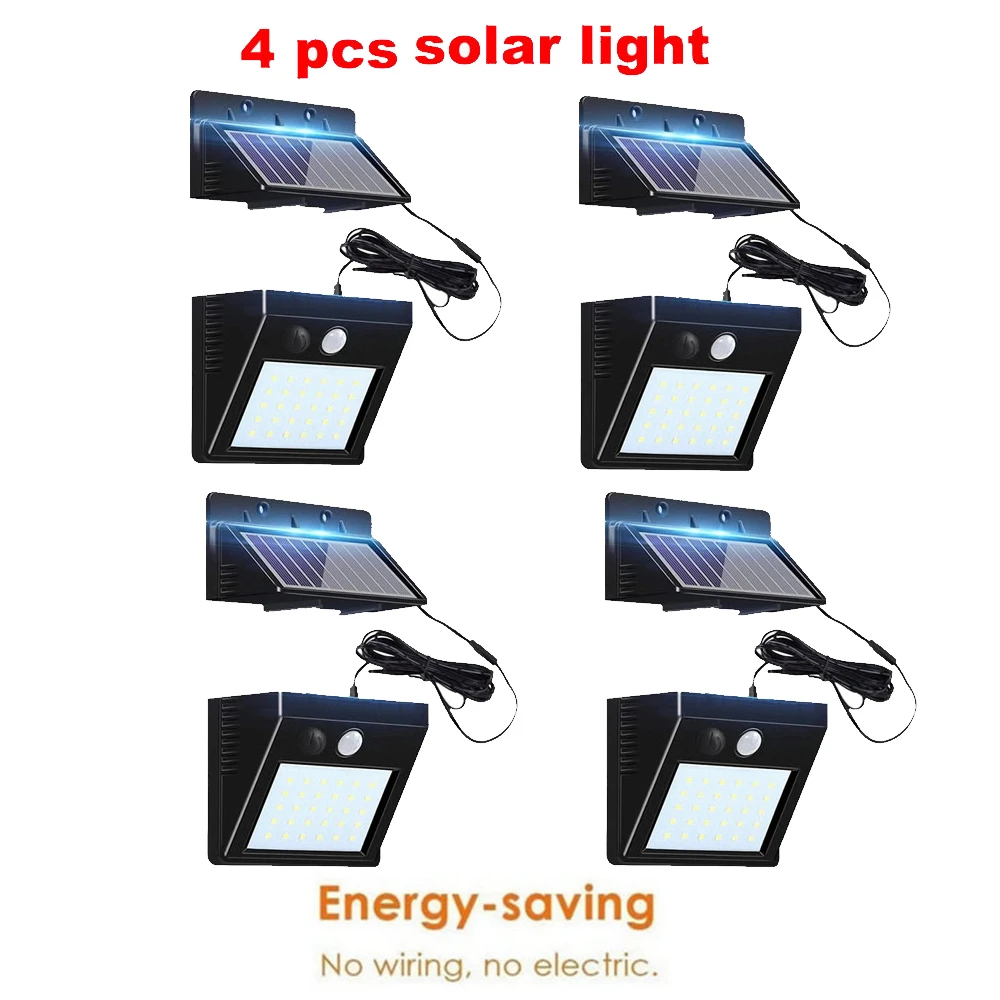 

30 LED Outdoor Solar Wall Light PIR Motion Sensor Solar Lamp Waterproof Infrared Sensor Garden Lightoptional seperable panel ind