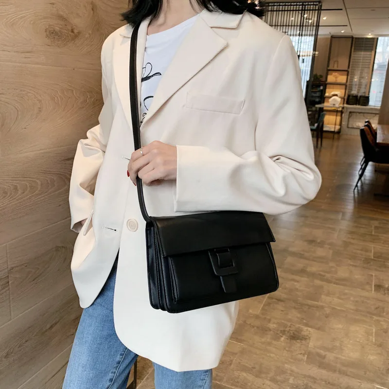 

Scrub Leather Contrast Color Crossbody Bags For Women 2020 Ladies Purses And Handbag Fashion Chain Women Messenger Shoulder Bag