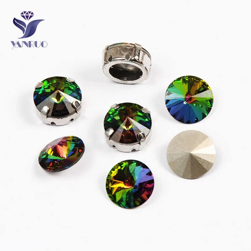 YANRUO 1122 Rivoli K9 кристаллы радужные ВМ Пришивные с заостренными когтями шитье