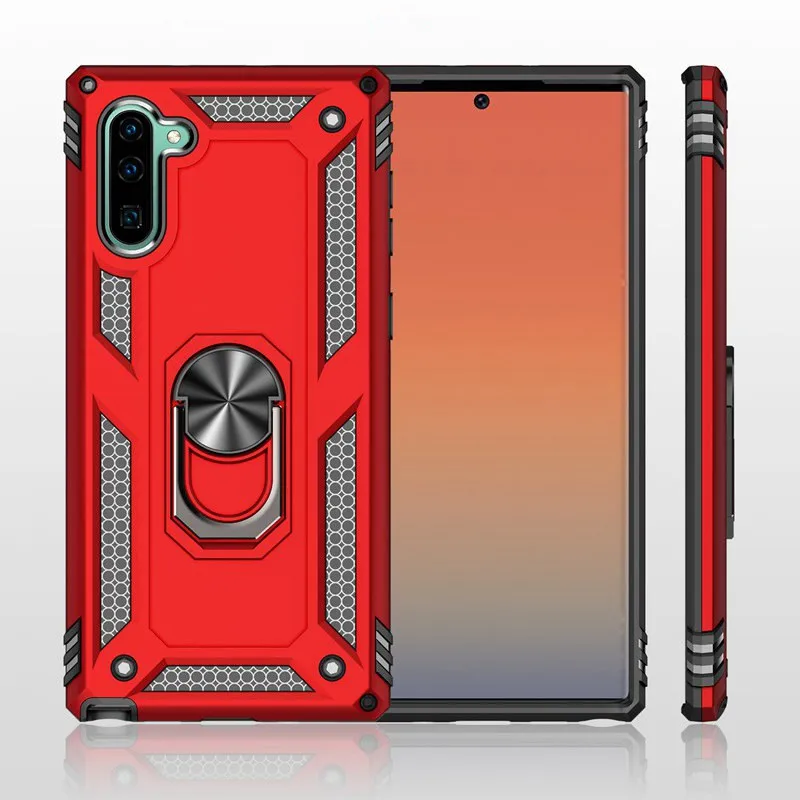 

Luxury Armor Shockproof Phone Case For Samsung Galaxy Note10 Note10Pro 5G Note9 Note8 Full Cover Car Magnetic Ring Bumper Case